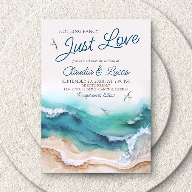 Invitation Plage Rien De Fancy Just Love Destination Mariage (Créateur téléchargé)