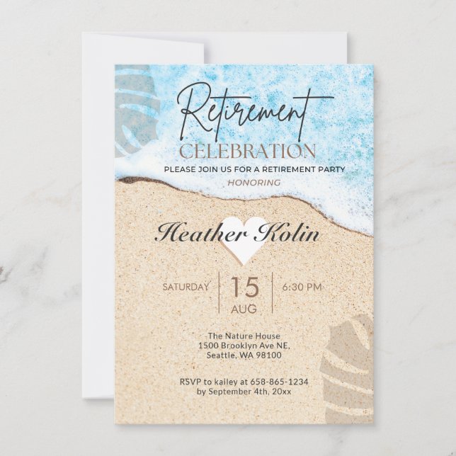 Invitation Plage Thème de retraite Partie en ligne Imprimable (Devant)