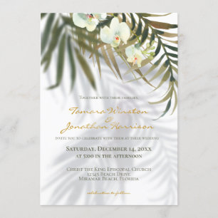 Invitation Plage Tropical Tendance Verdure Tout En Un Mariage