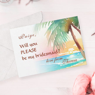 Invitation Plage tropicale aquarelle