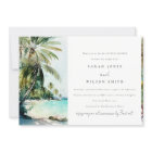 Plage tropicale Aquarelle Palm Arbre Couples Douch