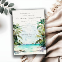 Plage tropicale aquarelle Palmiers matin après