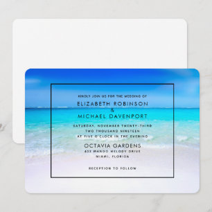 Invitation Plage tropicale avec Mariage de mer turquoise