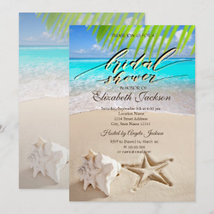 Invitation Plage tropicale, Bord de mer, Fête des mariées de 