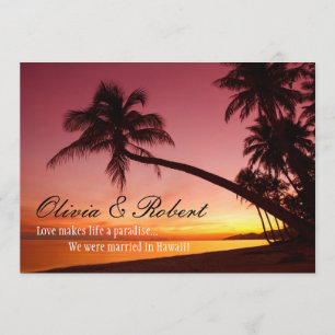 Invitation Plage tropicale Coucher de soleil Palmiers Récepti