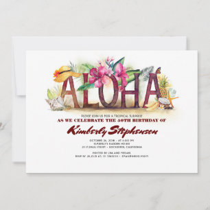 Invitation Plage tropicale d'Aloha   Anniversaire de l'ananas