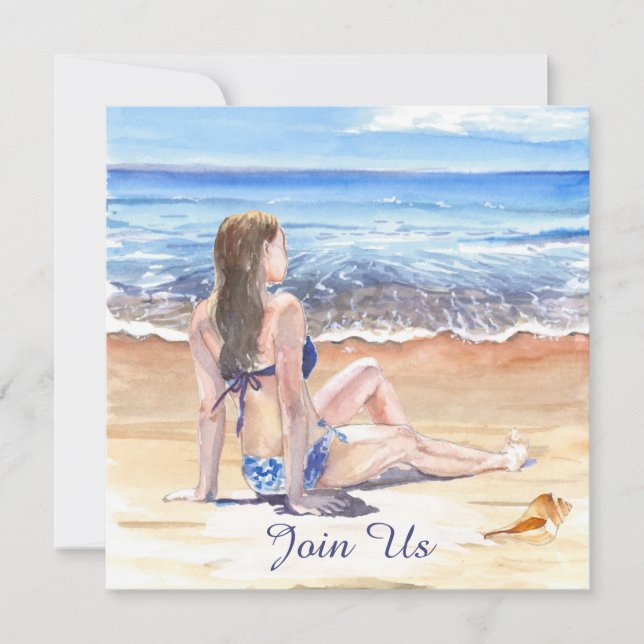 Invitation *~* Plage tropicale DIY AR29 Générique TOUT ÉVÉNEM (Devant)