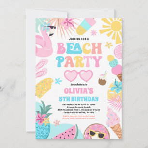 Invitation Plage tropicale été Océan fête d'anniversaire