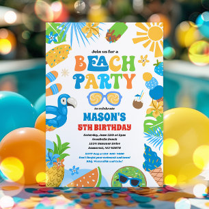 Invitation Plage tropicale été Océan fête d'anniversaire