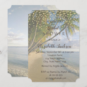 Invitation Plage tropicale, Palm, Fête des mariées des lumièr