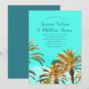 Invitation Plage tropicale Palm Tree Océan Destination Mariag