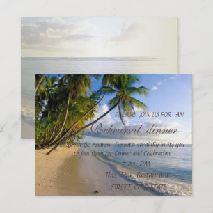 Invitation Plage Tropicale, Palmier Dîner de Répétition