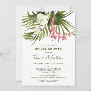 Invitation Plage tropicale Verdure Fête des mariées florale r
