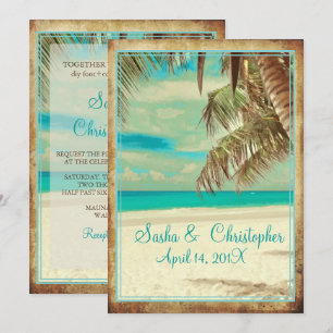 Invitation Plage vintage de PixDezines, paradis tropical