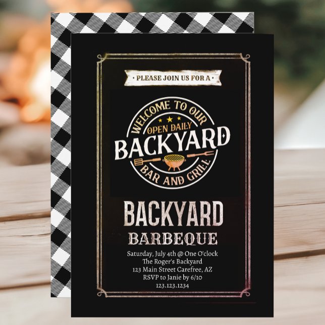 Invitation Plaid Barbecue Fête de barbecue dans le (Créateur téléchargé)