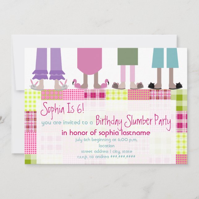 Invitation Plaid de Sleepover de soirée pyjamas (Devant)