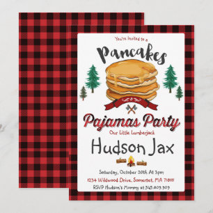 Invitation Plaid d'invitation d'anniversaire de crêpes et de