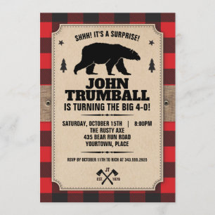 Invitation Plaid rustique de Buffalo de regard de papier
