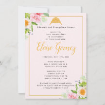 Plaine de printemps rose clair Quinceanera Invitat