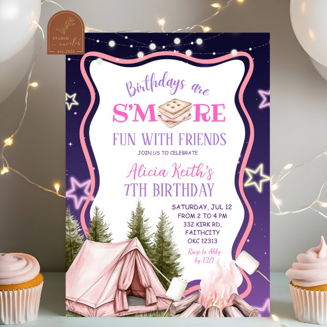 Invitation Plaisir Avec Les Amis Fille Rose (Créateur téléchargé)