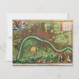 Invitation Plan antique des rues de Londres par Johannes de R