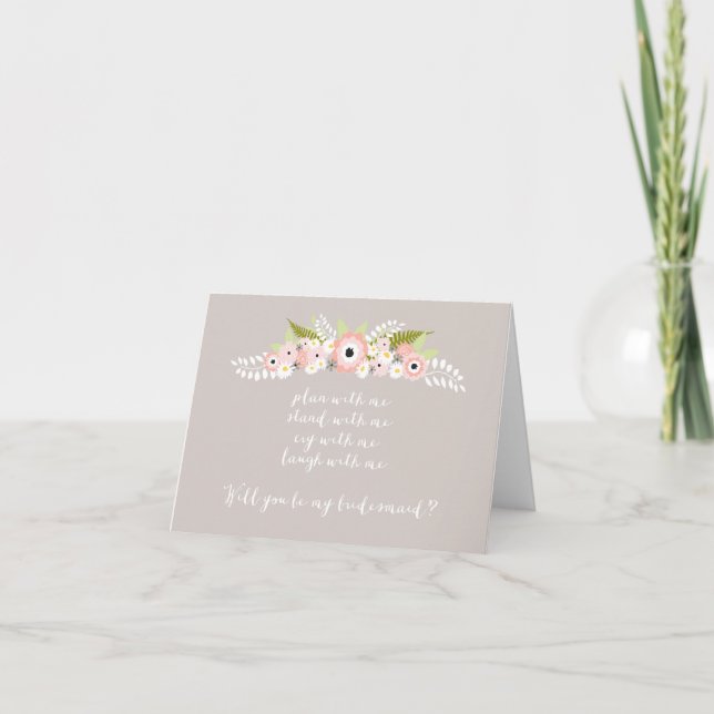 Invitation Plan avec moi, reste avec moi, Floral Spray (Devant)