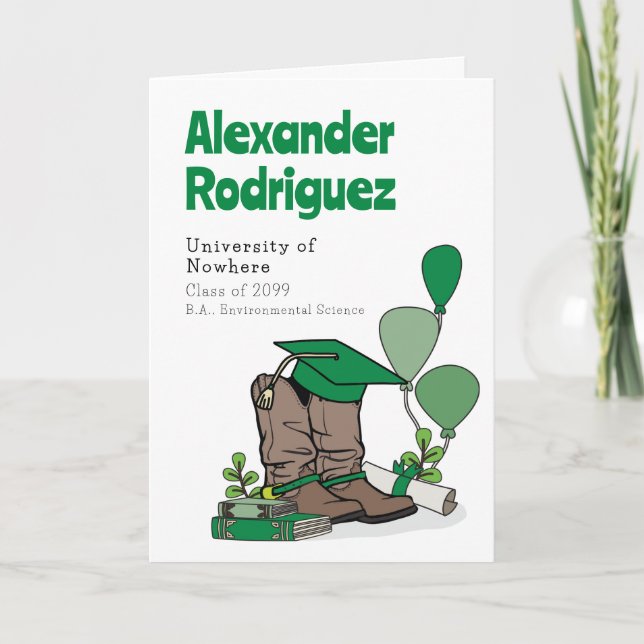 Invitation Plan d'amorçage de cowboy de la casquette de gradu (Devant)