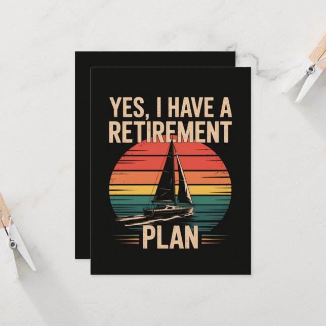Invitation Plan de retraite Bateau à voile (Devant/Arrière en situation)