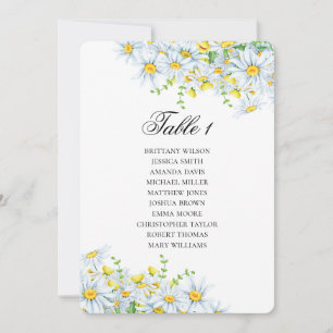 Invitation Plan de table camomille. Fleurs d'été mariage
