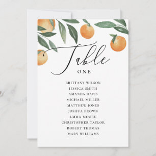 Invitation Plan de table Citron Aquarelle pour mariage Mari
