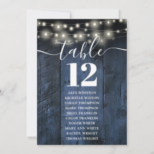 Invitation Plan de table de mariage avec guirlande en bois bl