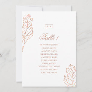 Invitation Plan de table de mariage botanique élégant or