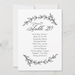 Invitation Plan de table de mariage classique. Plan de table 