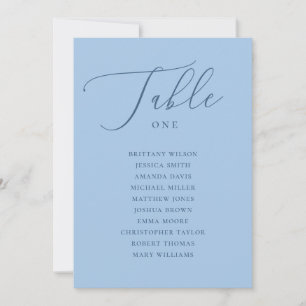 Invitation Plan de table de mariage d'été bleu ciel pastel