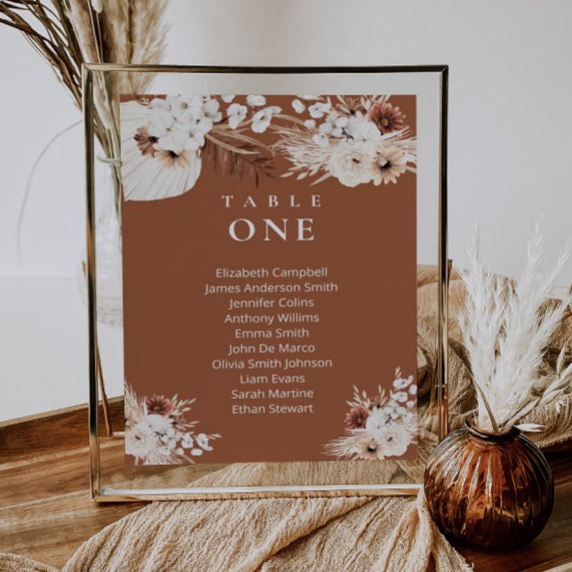 Invitation Plan de table de mariage floral bohème en terre cu (Créateur téléchargé)