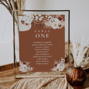 Invitation Plan de table de mariage floral boho en terre cuit