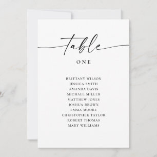 Invitation Plan de table de mariage minimaliste   Écriture mo