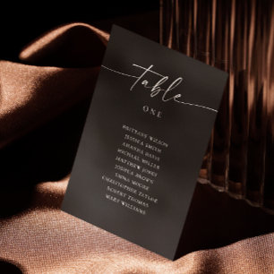 Invitation Plan de table de mariage noir Formel minimaliste