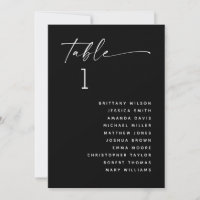 Plan de table de mariage noir | Soirée moderne
