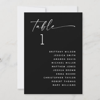 Invitation Plan de table de mariage noir | Soirée moderne