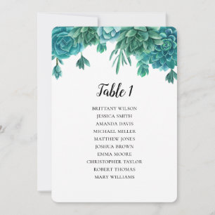 Invitation Plan de table de mariage succulent. Plan de table