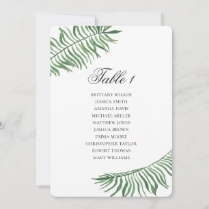 Invitation Plan de table de mariage tropical Feuilles vertes 