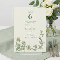 Plan de table de style floral vert vintage