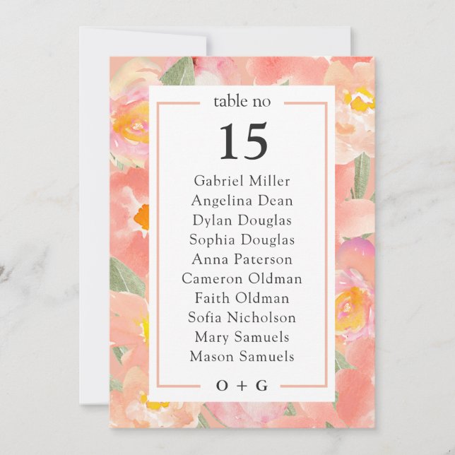 Invitation Plan de table d'été (Devant)