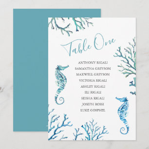 Invitation Plan de table du Mariage de cheval de mer