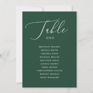 Invitation Plan de table élégant de mariage Vert sombre de la