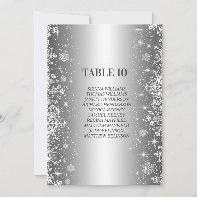 Invitation Plan de table numéro d'hiver Tableau (Devant)