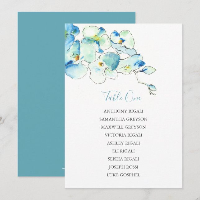 Invitation Plan de tableau des sièges Mariages floraux (Devant / Derrière)