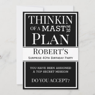 Invitation "Plan directeur" Fête d'anniversaire surprise