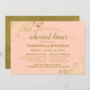 Invitation Planche de Mariage Gold & Coral Peach